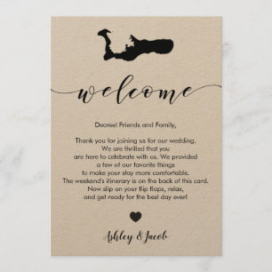 Grand Cayman Hochzeits-Willkommens-Buchstabe u. Programm