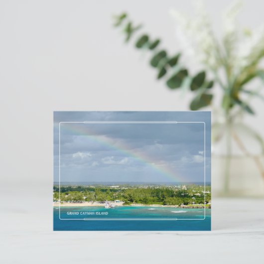 Grand Cayman Island Rainbow Bliss Postkarte (Stehend Vorderseite)