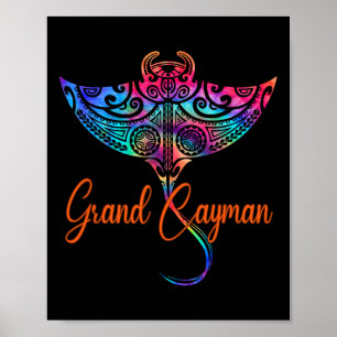 Grand Cayman Islands 2025 Tribal Stingray Familie Poster