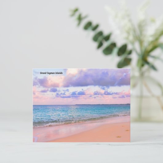Grand Cayman Islands HDR Beach Postcard Postkarte (Stehend Vorderseite)