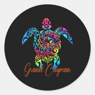Grand Cayman Islands Sea Turtle Family Vacation Su Runder Aufkleber