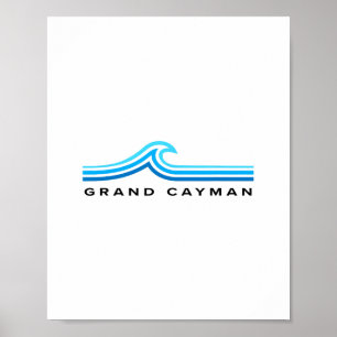 Grand Cayman Islands Wellen Vintage Herren Damen J Poster
