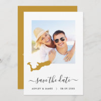Grand Cayman Map Foto Wedding Save the Date Card
