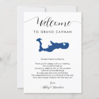 Grand Cayman Map Wedding Welcome Letter Tour