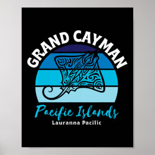 Grand Cayman Pacific Islands Stingray Family Vacat Poster