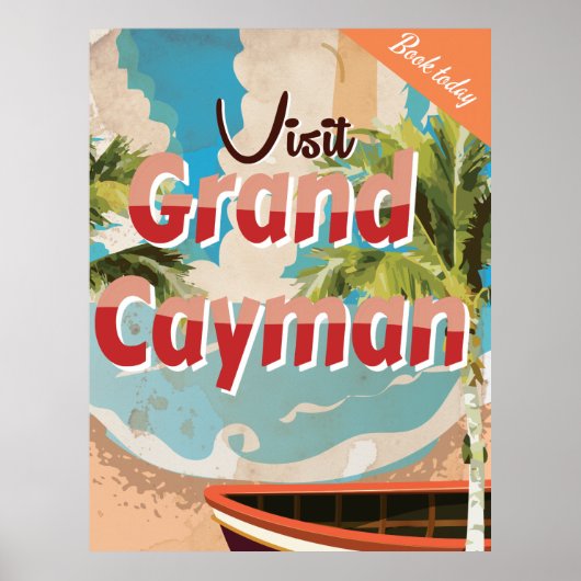 Grand Cayman Vintage Travel Poster (Vorne)