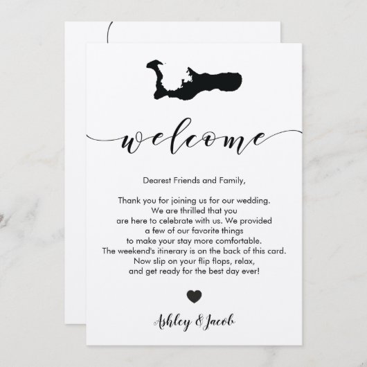 Grand Cayman Wedding Welcome Letter & Tour Programm (Vorne/Hinten)