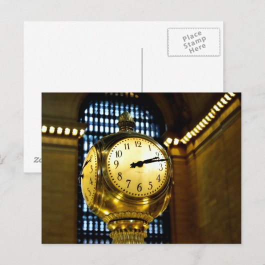 Grand Central Clock Postkarte (Vorne/Hinten)