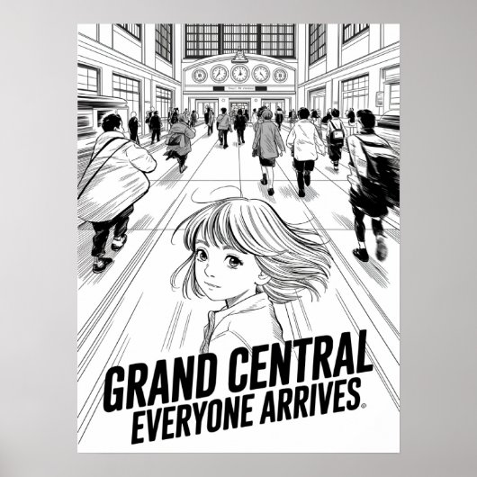 Grand Central Everyone Arrives Anime Poster (Vorne)