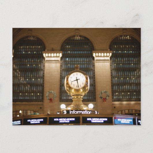 Grand Central Station Clock (New York, NY) Postkarte (Vorderseite)