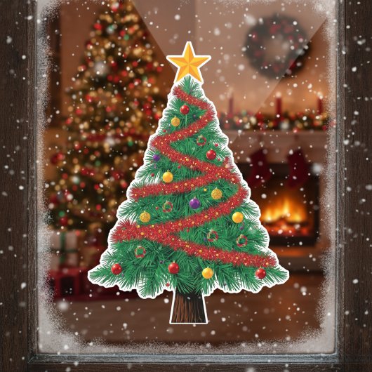 Grand Christmas Tree Window Cling Fensteraufkleber