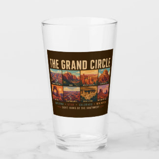 Grand Circle National Parks Landmarks Illustration Glas