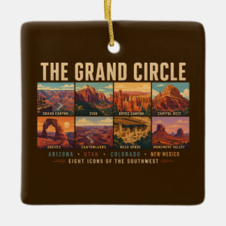 Grand Circle National Parks Landmarks Illustration Keramikornament