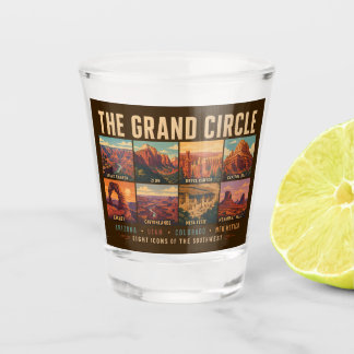 Grand Circle National Parks Landmarks Illustration Schnapsglas