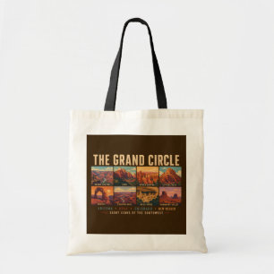 Grand Circle Nationalparks Landmark-Illustration Tragetasche