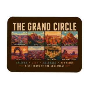 Grand Circle Nationalparks Landmarks Illustration Magnet
