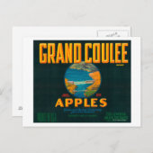 Grand Coulee Apple Label - Coulee, WA Postkarte (Vorne/Hinten)