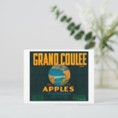 Grand Coulee Apple Label - Coulee, WA Postkarte (Stehend Vorderseite)
