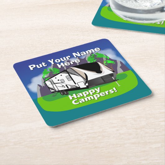 Grand Design Imagine 2150RB Happy Camper Design Rechteckiger Pappuntersetzer (angewinkelt)