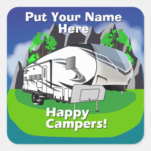 Grand Design Reflektion 28bh Fünftes Raddesign Quadratischer Aufkleber (Vorderseite)