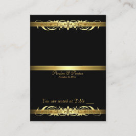 Grand Duchess Black Gold Scroll Table Platzkarte