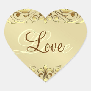 Grand Duchess Gold Scroll Liebe Heart Stickers