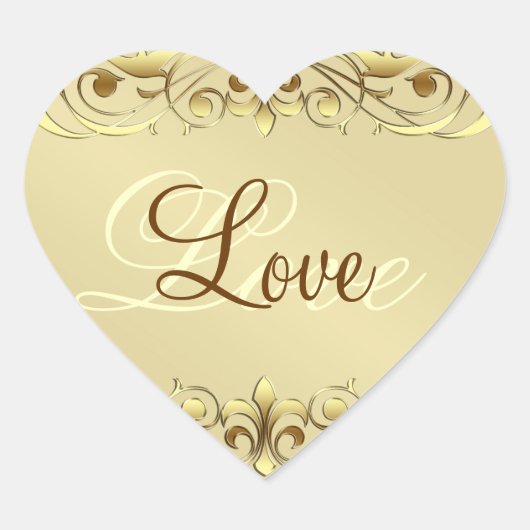Grand Duchess Gold Scroll Liebe Heart Stickers (Vorderseite)