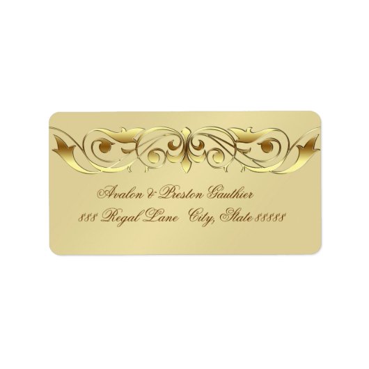 Grand Duchess Imitate Gold Scroll Address Labels Adressaufkleber (Vorne)