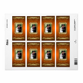 Grand Duchess Orange Foto Gold Wine Wedding Label (Vorne)