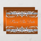 Grand Duchess Silver Orange Save the Date Postcard Ankündigungspostkarte (Vorne/Hinten)