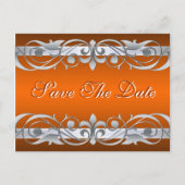 Grand Duchess Silver Orange Save the Date Postcard Ankündigungspostkarte (Vorderseite)