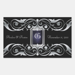Grand Duchess Silver Save the Date Black Sticker