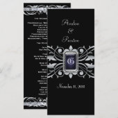 Grand Duchess Silver Scroll Black Wedding Programm (Vorne/Hinten)