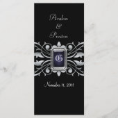 Grand Duchess Silver Scroll Black Wedding Programm (Vorderseite)
