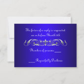 Grand Duchess Silver Scroll Blue RSVP Card Karte (Rückseite)