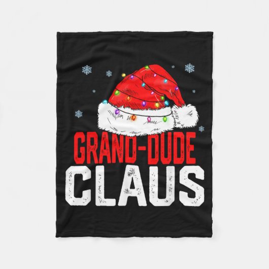 Grand Dude Claus Funny Family Matching Grandpa Chr Fleecedecke (Vorderseite)