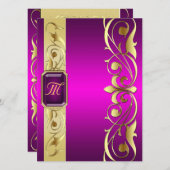 Grand Duke Pink Jewel Gold Scroll Rosa Einladung (Vorne/Hinten)