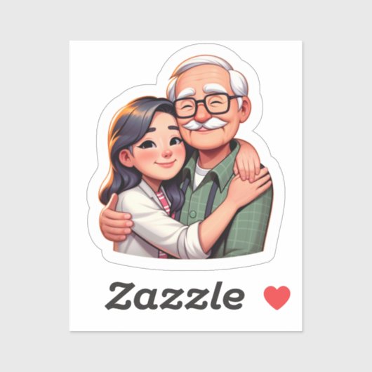 Grand Embrace - Heartwarming Hug Aufkleber (Blatt)