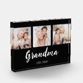 Grand Established Modern Script Black 3 Photo Fotoblock (Links)