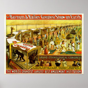 Grand Ethnological Congress Barnum & Bailey Circus Poster