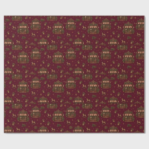 Grand European Christmas Toyshop Cranberry Rot Ver Geschenkpapier