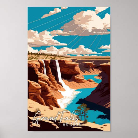 Grand Falls Arizona Vintage-Illustration Poster (Vorne)