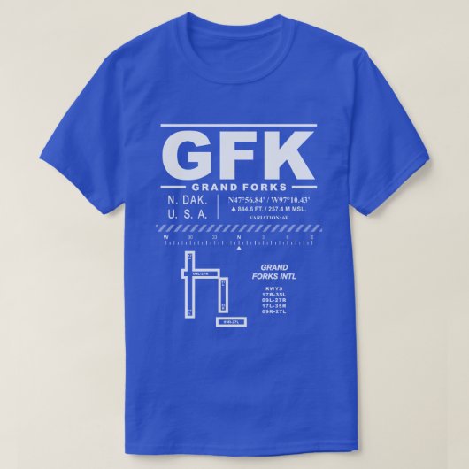 Grand Forks International Airport GFK T - Shirt (Design vorne)