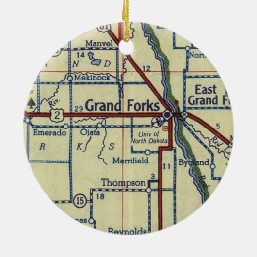 Grand Forks ND Keramik Ornament (Hinten)