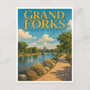 Grand Forks North Dakota Greenway GeoSaga Postkarte