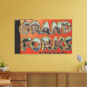 Grand Forks, North Dakota - Große Briefmarkenszene Leinwanddruck (Insitu (Wohnzimmer))