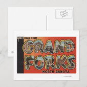 Grand Forks, North Dakota - Große Briefmarkenszene Postkarte (Vorne/Hinten)