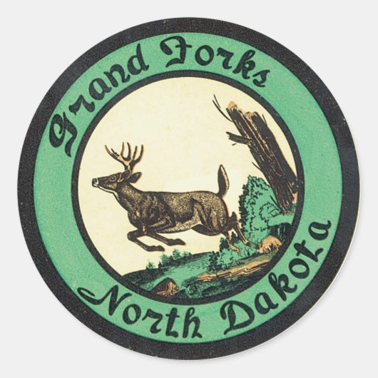 Grand Forks North Dakota Label Runder Aufkleber (Vorderseite)