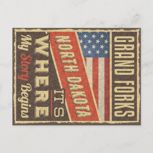 Grand Forks North Dakota Postkarte (Vorderseite)
