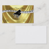 Grand Gold Piano und Keyboard Business Card Visitenkarte (Vorne/Hinten)
